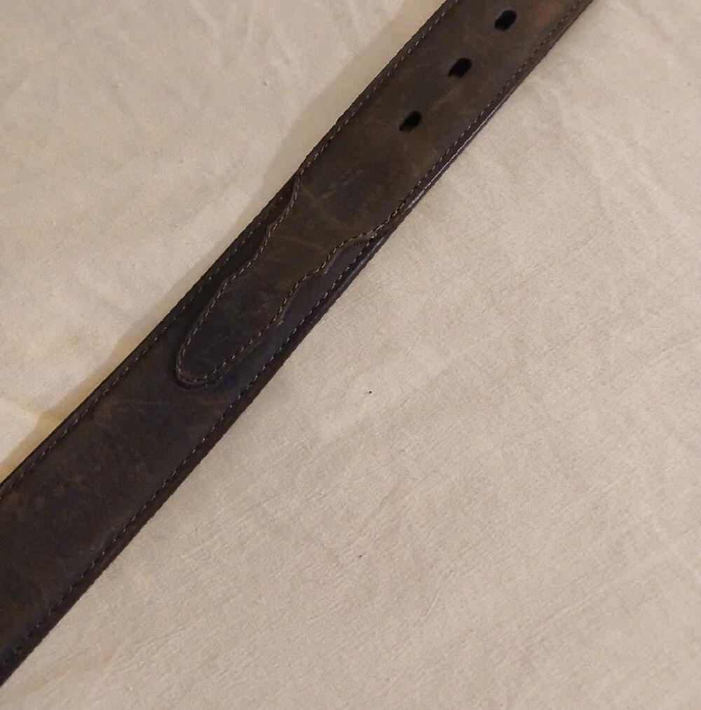 3D Belt Co. Brown Leather Belt with Decorative Buckle